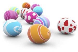 multi colored easter eggs